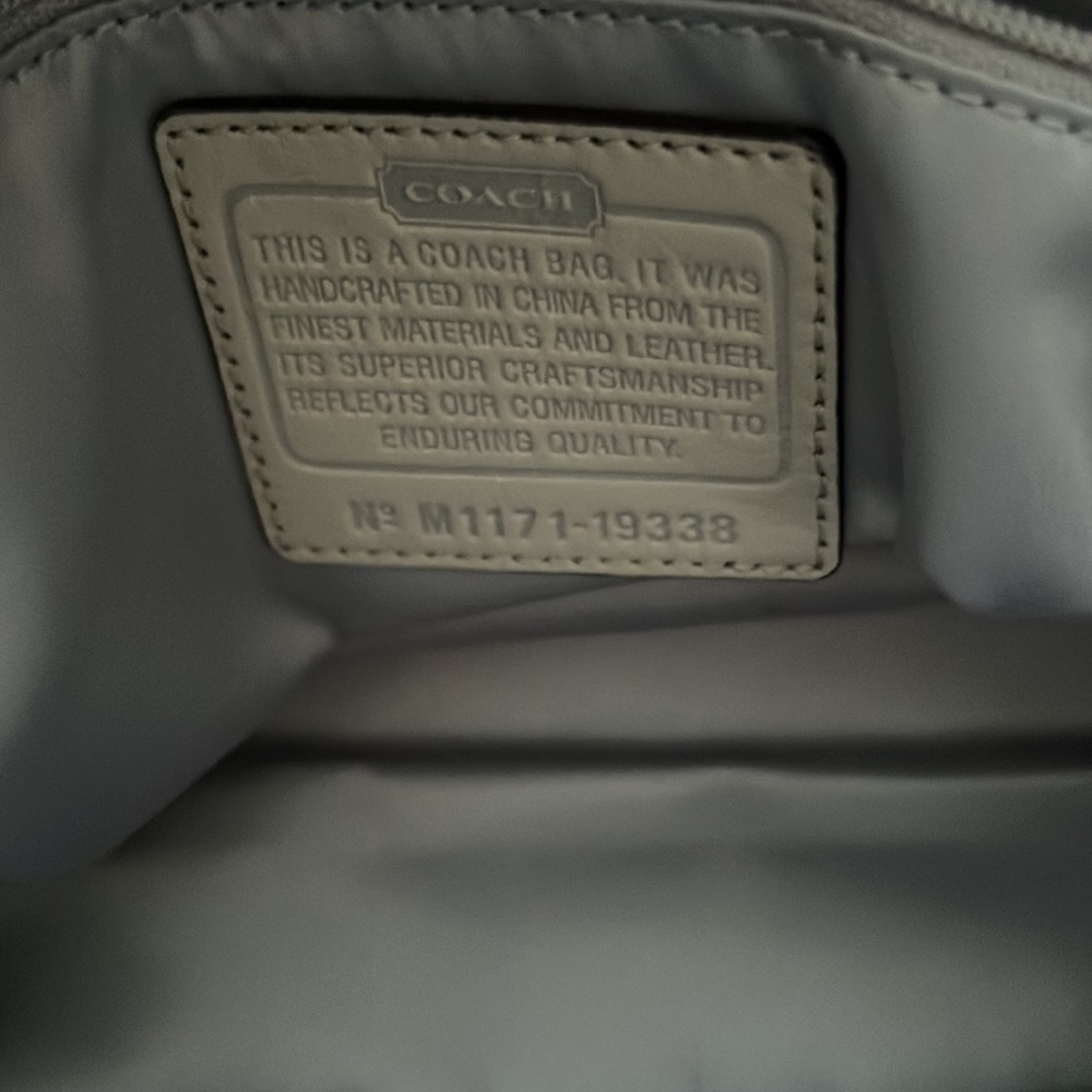 Coach bag white, silver, and brown with sequin - Picture 6 of 8